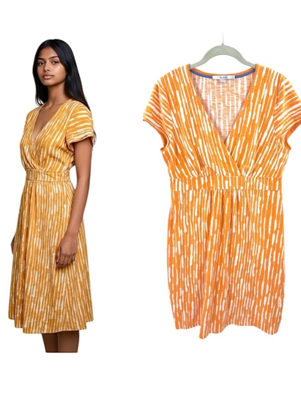 Boden Lola Dress Womens 10 Wrap Jersey Soft Stretch Comfy Preppy Cotton Classic